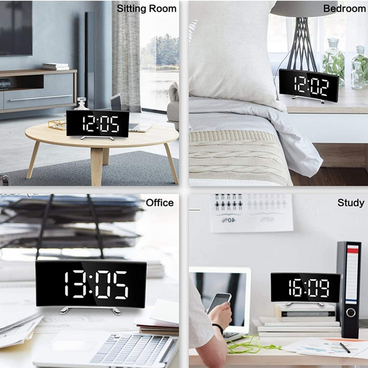 Duży wyświetlacz LED | Zakrzywiony cyfrowy zegar LED - Amedea