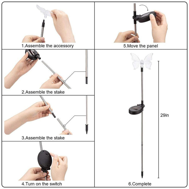 Lampy solarne LED do ogrodu "kolorowe muchy"