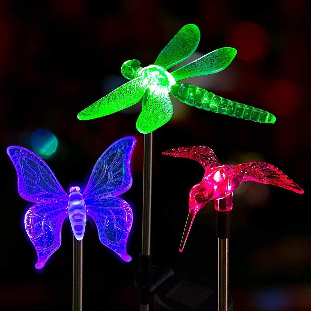 Lampy solarne LED do ogrodu "kolorowe muchy"