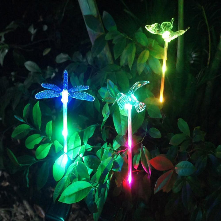 Lampy solarne LED do ogrodu "kolorowe muchy"
