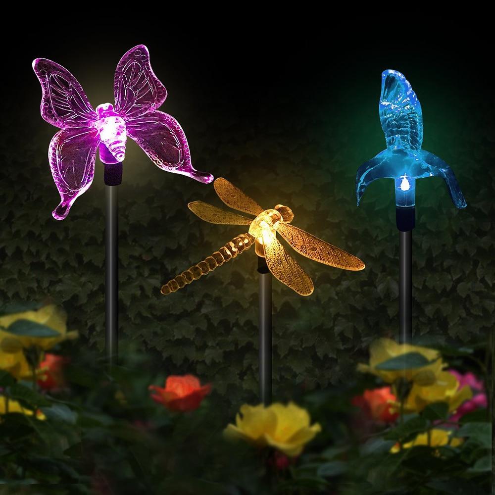 Lampy solarne LED do ogrodu "kolorowe muchy"