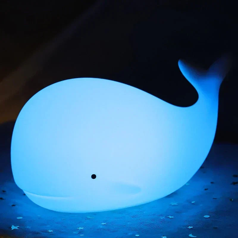 Urocza Lampa Nocna Waleń z Zmianą Koloru - GlowWhale