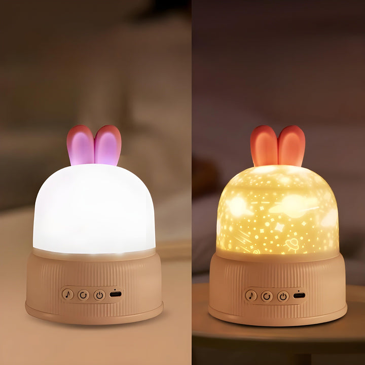 BunnyBeam Light - Uroczy projektor świetlny w kształcie królika na noc dla dzieci |