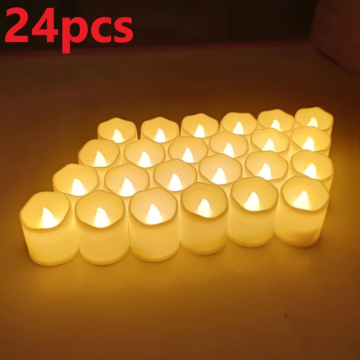 24/50/100 Pack świec LED bezpłomieniowych – migoczące tealighty na baterie, bezdymne i romantyczne na wesela i zaręczyny