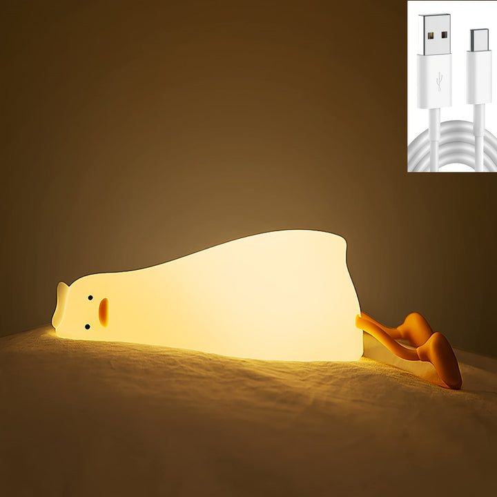 Lampa Śpiąca Kaczka - Ładowalna, Przyciemniana Silikonowa Lampa Nocna