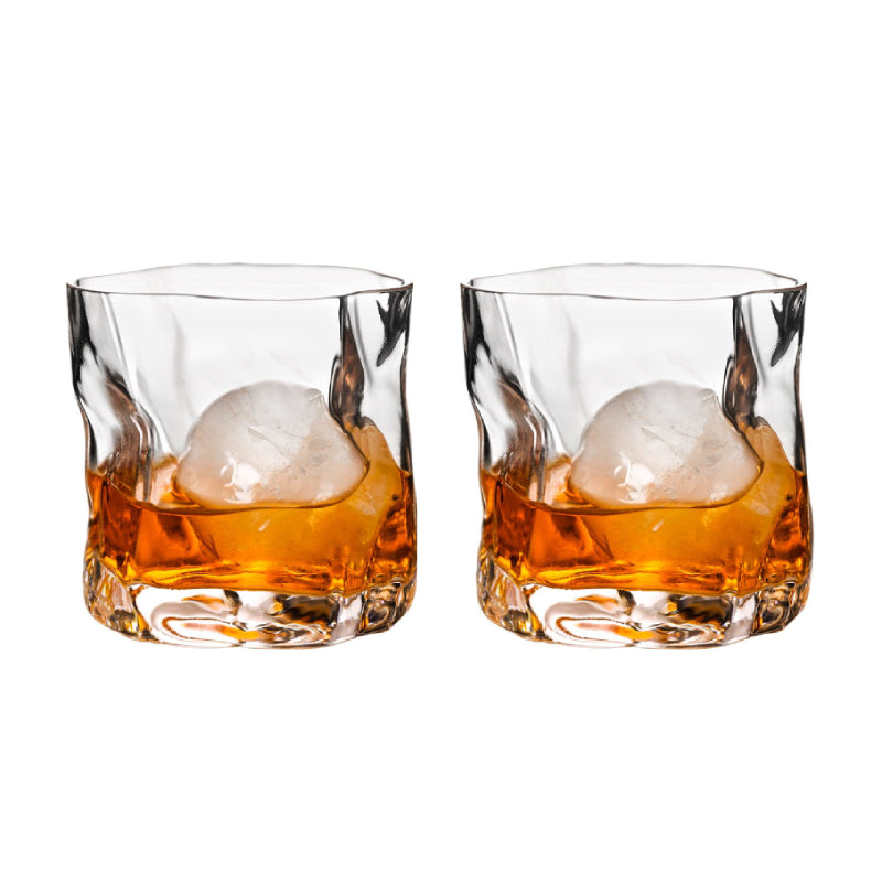 Zestaw szklanek do whisky o zniekształconej fakturze