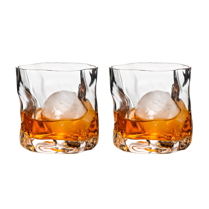 Zestaw szklanek do whisky o zniekształconej fakturze