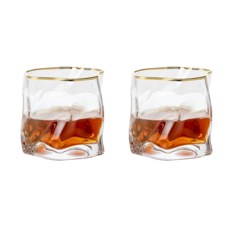 Zestaw szklanek do whisky o zniekształconej fakturze