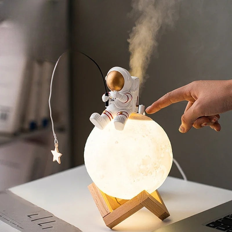 Lampa Księżycowa Astronauty 3D z LED, Nocna Lampa z Regulacją Jasności i Dekoracja do Pokoju Dziecięcego |
