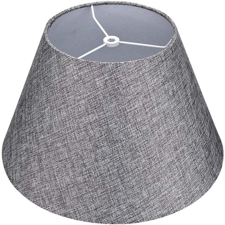 Średni klosz, klosz w kształcie beczki z tkaniny do lampy stołowej i podłogowej, 7x13x7.8 cala, naturalny wentylowany len, ręcznie robiony, pajęczyna (biała)