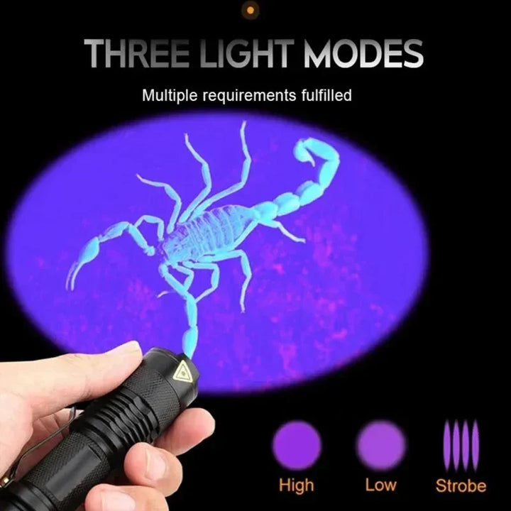 Latarka LED UV - Lampa do Inspekcji Ultrafioletowej do Wykrywania Mocz i Plam Zwierzęcych