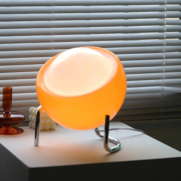 RETRO SZKLANA LAMPA STOŁOWA - NORDYCKA LAMPKA AMBIENTALNA