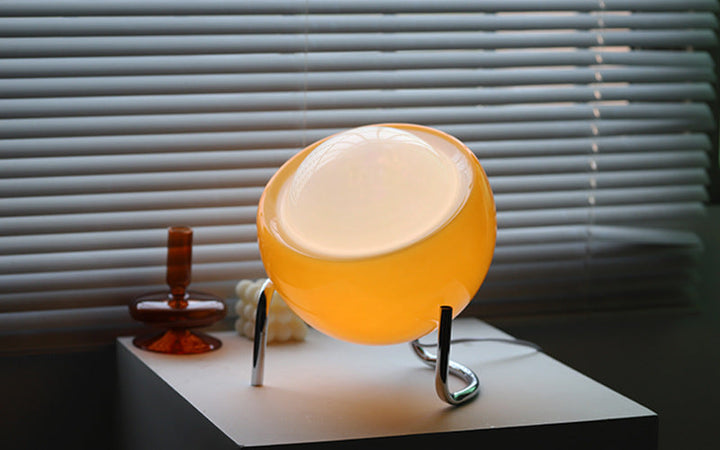RETRO SZKLANA LAMPA STOŁOWA - NORDYCKA LAMPKA AMBIENTALNA