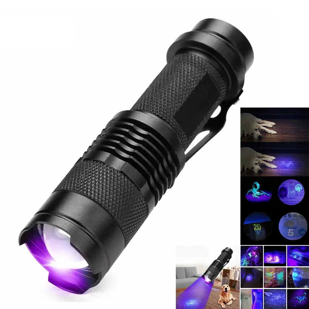 Latarka LED UV - Lampa do Inspekcji Ultrafioletowej do Wykrywania Mocz i Plam Zwierzęcych