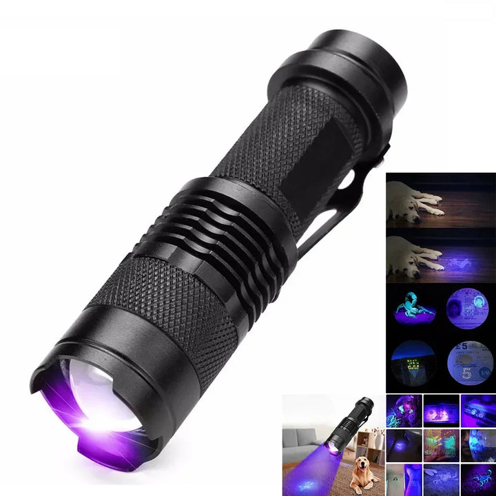 Latarka LED UV - Lampa do Inspekcji Ultrafioletowej do Wykrywania Mocz i Plam Zwierzęcych