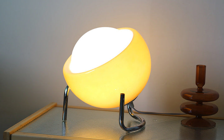 RETRO SZKLANA LAMPA STOŁOWA - NORDYCKA LAMPKA AMBIENTALNA