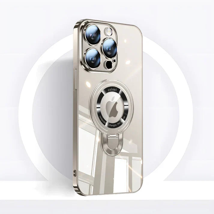 iPhone MagSafe Series | Przezroczysta, elektroplatowana, obrotowa etui na telefon