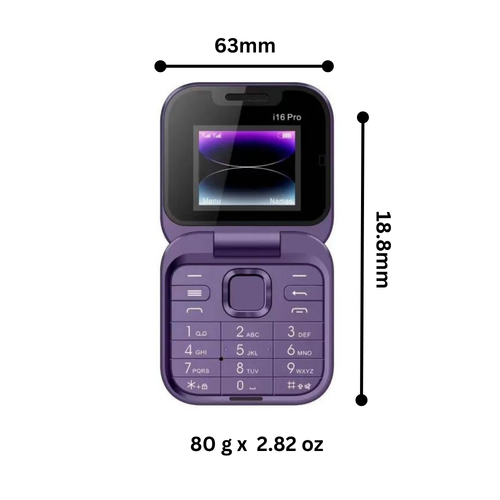 Mały składany telefon komórkowy z podwójną kartą SIM