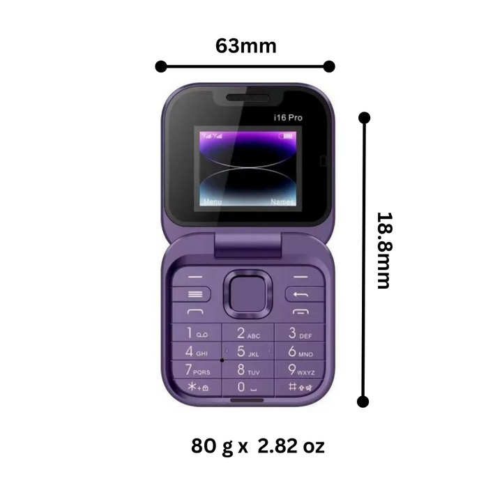Mały składany telefon komórkowy z podwójną kartą SIM
