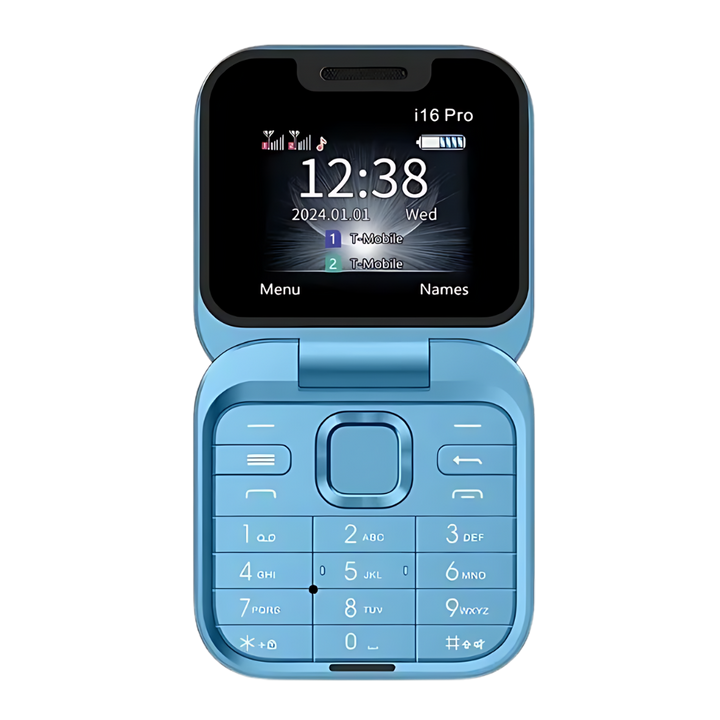 Mały składany telefon komórkowy z podwójną kartą SIM