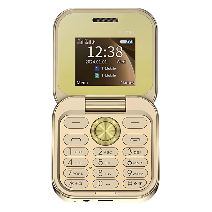 Mały składany telefon komórkowy z podwójną kartą SIM