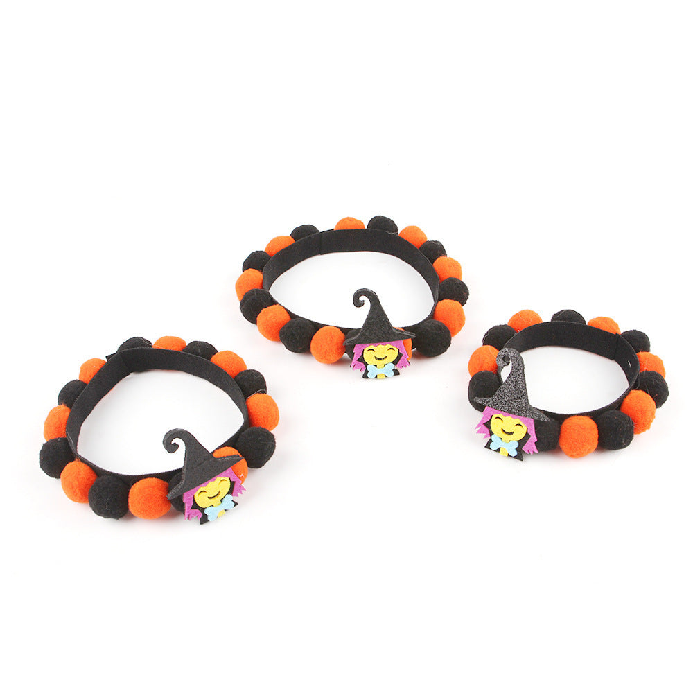 Obroża na Halloween dla zwierząt – Regulowana obroża dla psów i kotów z wzorami dyni i czaszki