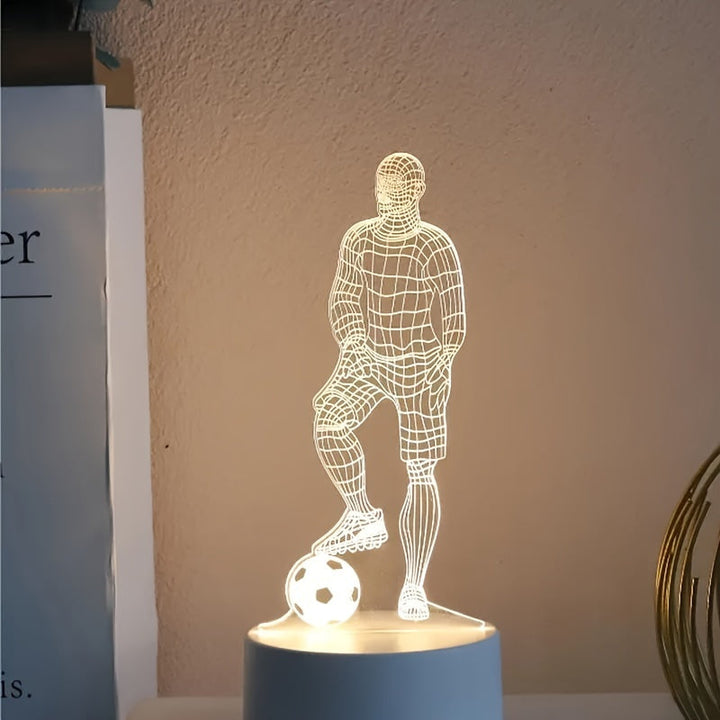 SportVision - 3D LED Lampa Nocna z Motywem Piłki Nożnej