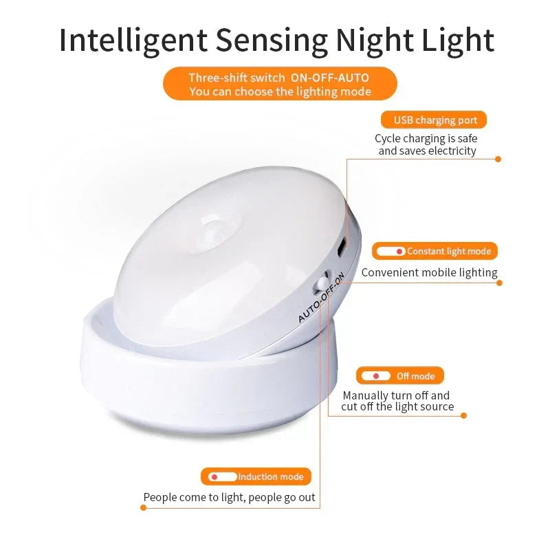 Inteligentna Lampa Nocna z Czujnikiem Ruchu - Elara |
