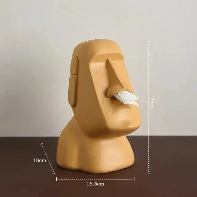 Pudełko na chusteczki w designie statuetek z Wyspy Wielkanocnej