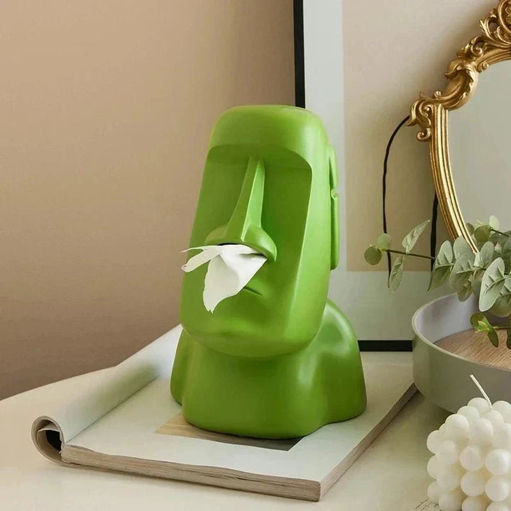 Pudełko na chusteczki w designie statuetek z Wyspy Wielkanocnej