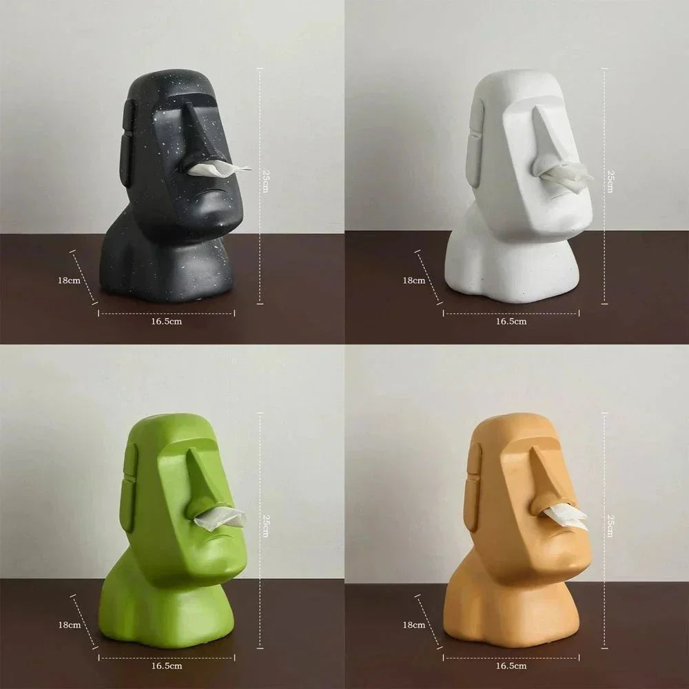 Pudełko na chusteczki w designie statuetek z Wyspy Wielkanocnej