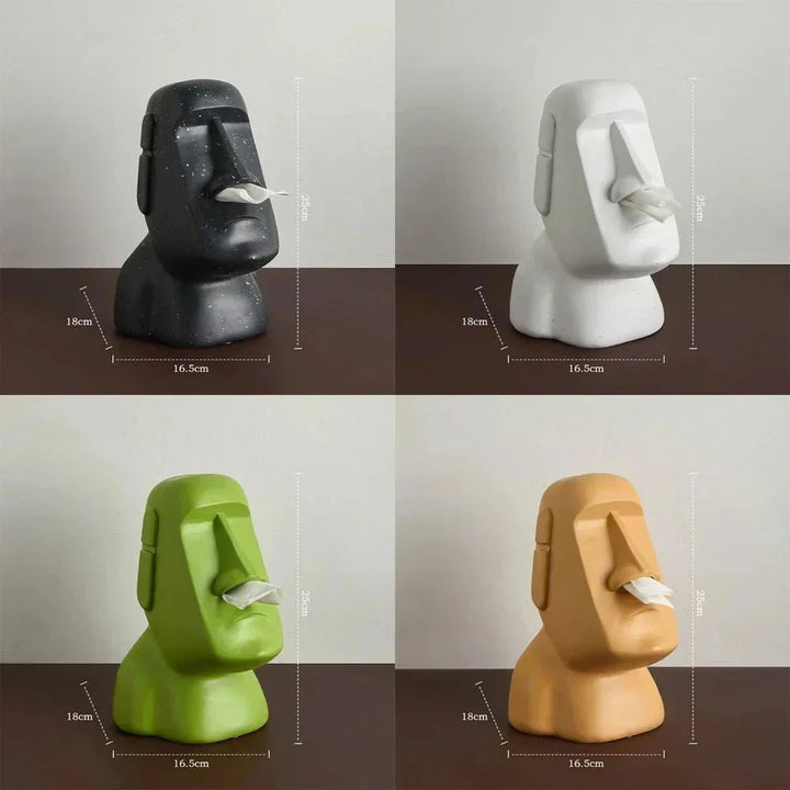 Pudełko na chusteczki w designie statuetek z Wyspy Wielkanocnej