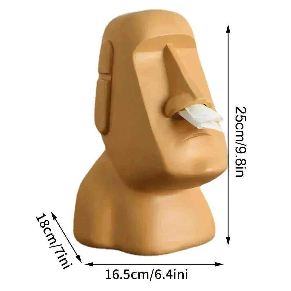 Pudełko na chusteczki w designie statuetek z Wyspy Wielkanocnej