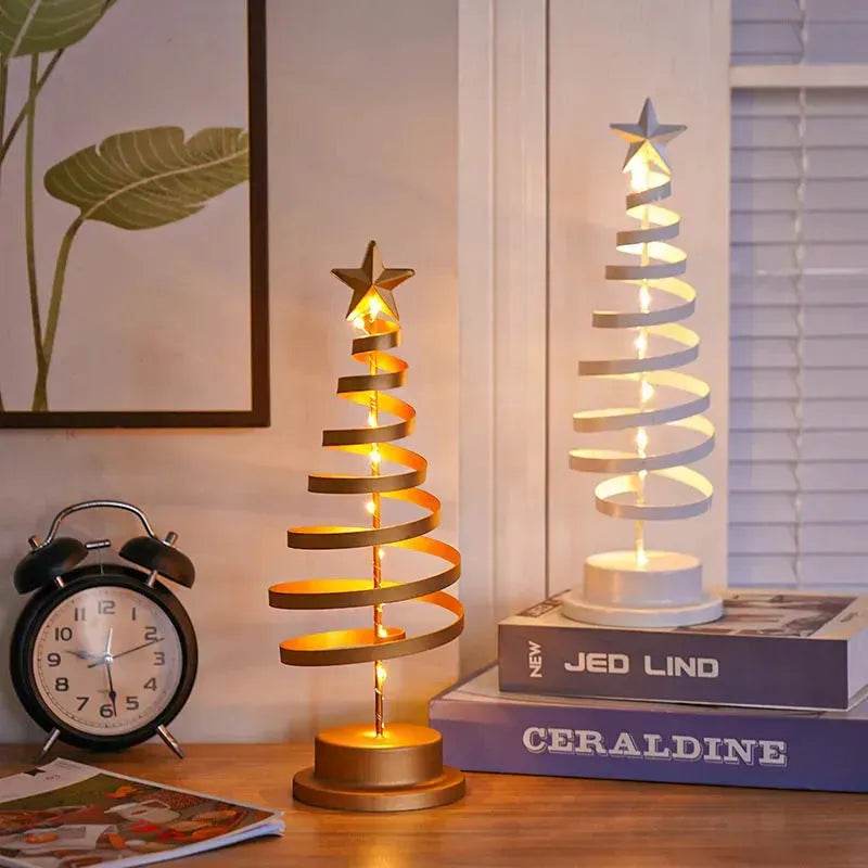 Świąteczna dekoracja choinki z spiralnym światłem LED - nocna lampka