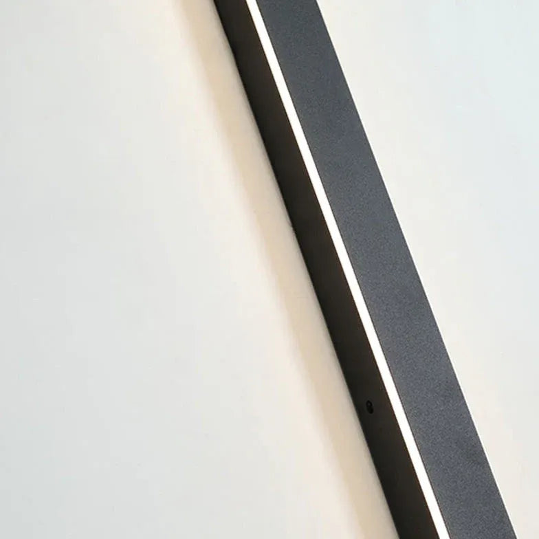 Linearna czarna minimalistyczna zewnętrzna lampa ścienna LED