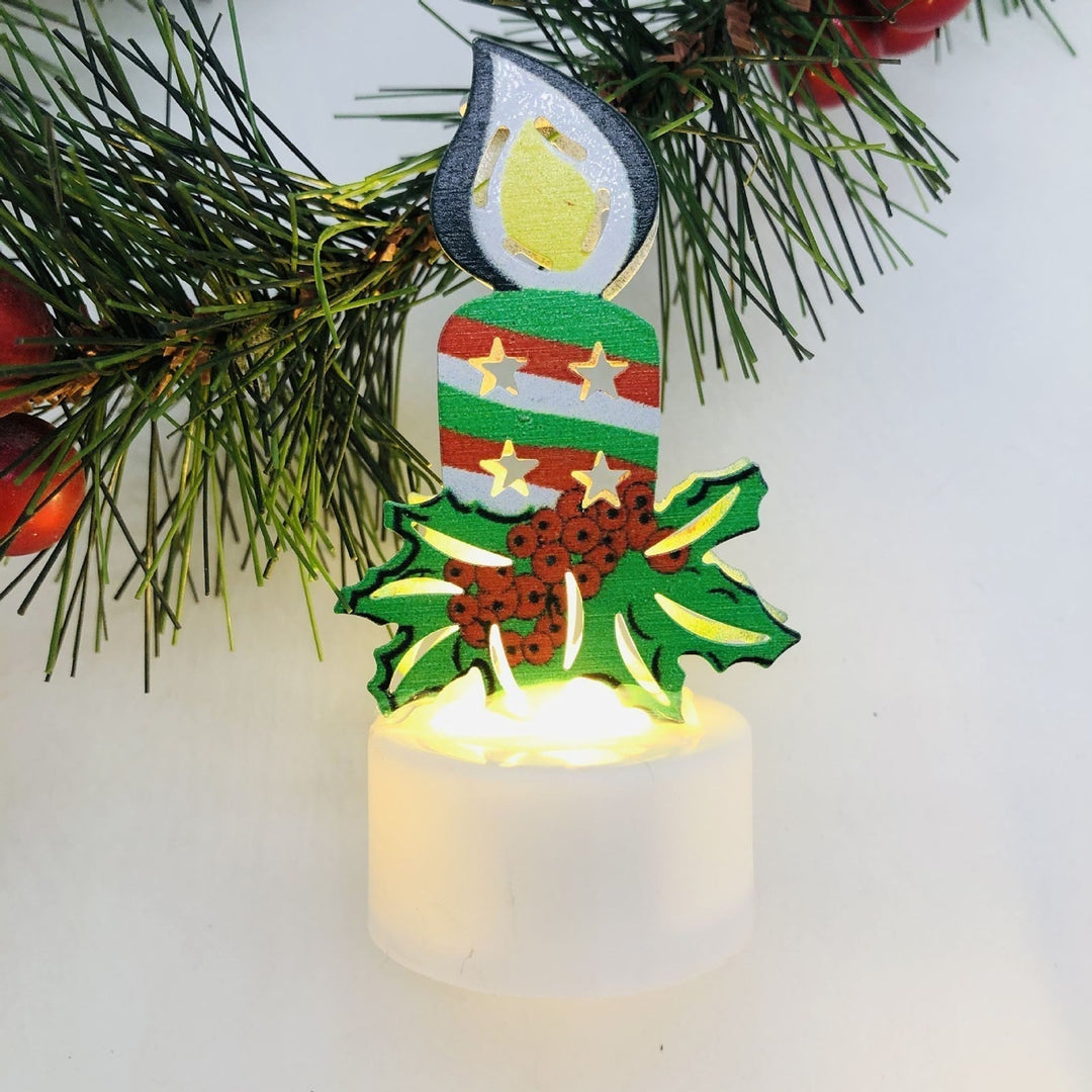 Elektroniczne LED Świeczki Bożonarodzeniowe - Zestaw 10 - Urocze Lampki Świętego Mikołaja, Bałwanka i Choinki do Dekoracji Świątecznej, Przyjęć i Ogrodu