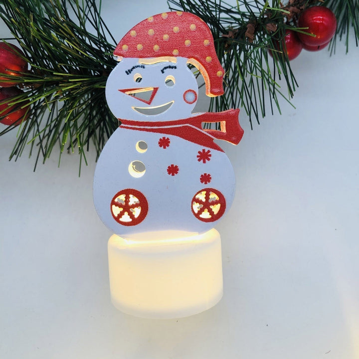 Elektroniczne LED Świeczki Bożonarodzeniowe - Zestaw 10 - Urocze Lampki Świętego Mikołaja, Bałwanka i Choinki do Dekoracji Świątecznej, Przyjęć i Ogrodu
