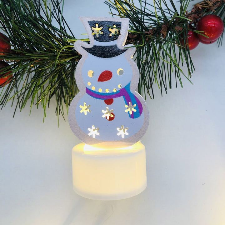 Elektroniczne LED Świeczki Bożonarodzeniowe - Zestaw 10 - Urocze Lampki Świętego Mikołaja, Bałwanka i Choinki do Dekoracji Świątecznej, Przyjęć i Ogrodu