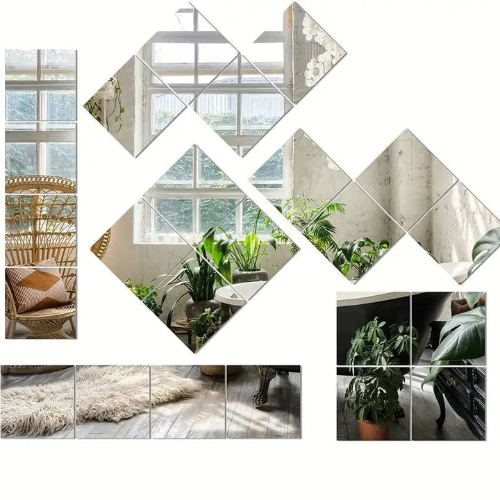 Naklejki Lustrzane 3D na Ścianę - Nowoczesna Dekoracja