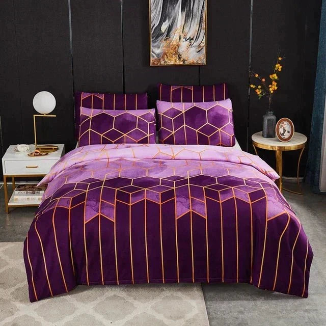 Pokrowiec na kołdrę Geometric Luxury – Oddychający i Chłodzący