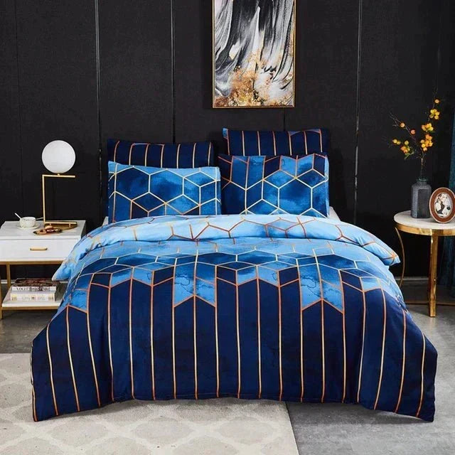 Pokrowiec na kołdrę Geometric Luxury – Oddychający i Chłodzący