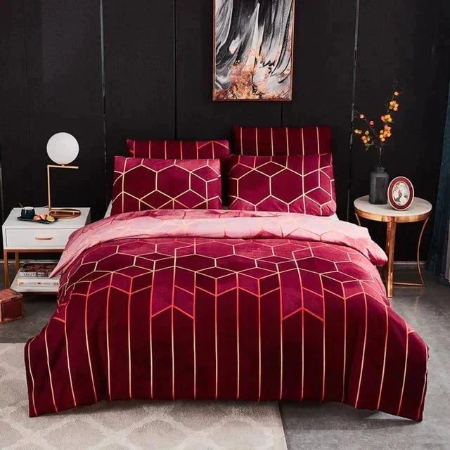 Pokrowiec na kołdrę Geometric Luxury – Oddychający i Chłodzący