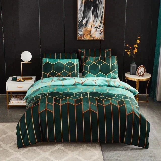 Pokrowiec na kołdrę Geometric Luxury – Oddychający i Chłodzący