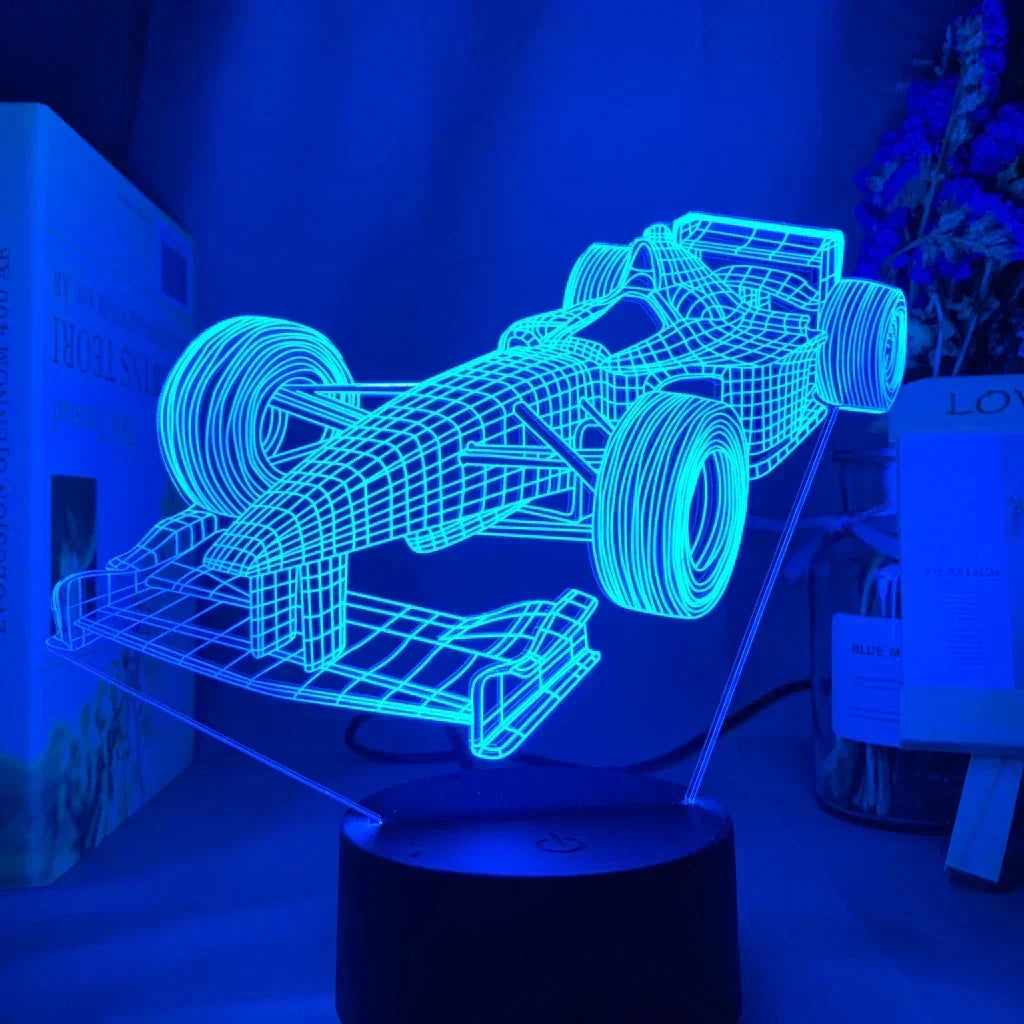 Lampa iluzji 3D Formula-1 z trybem kolorów