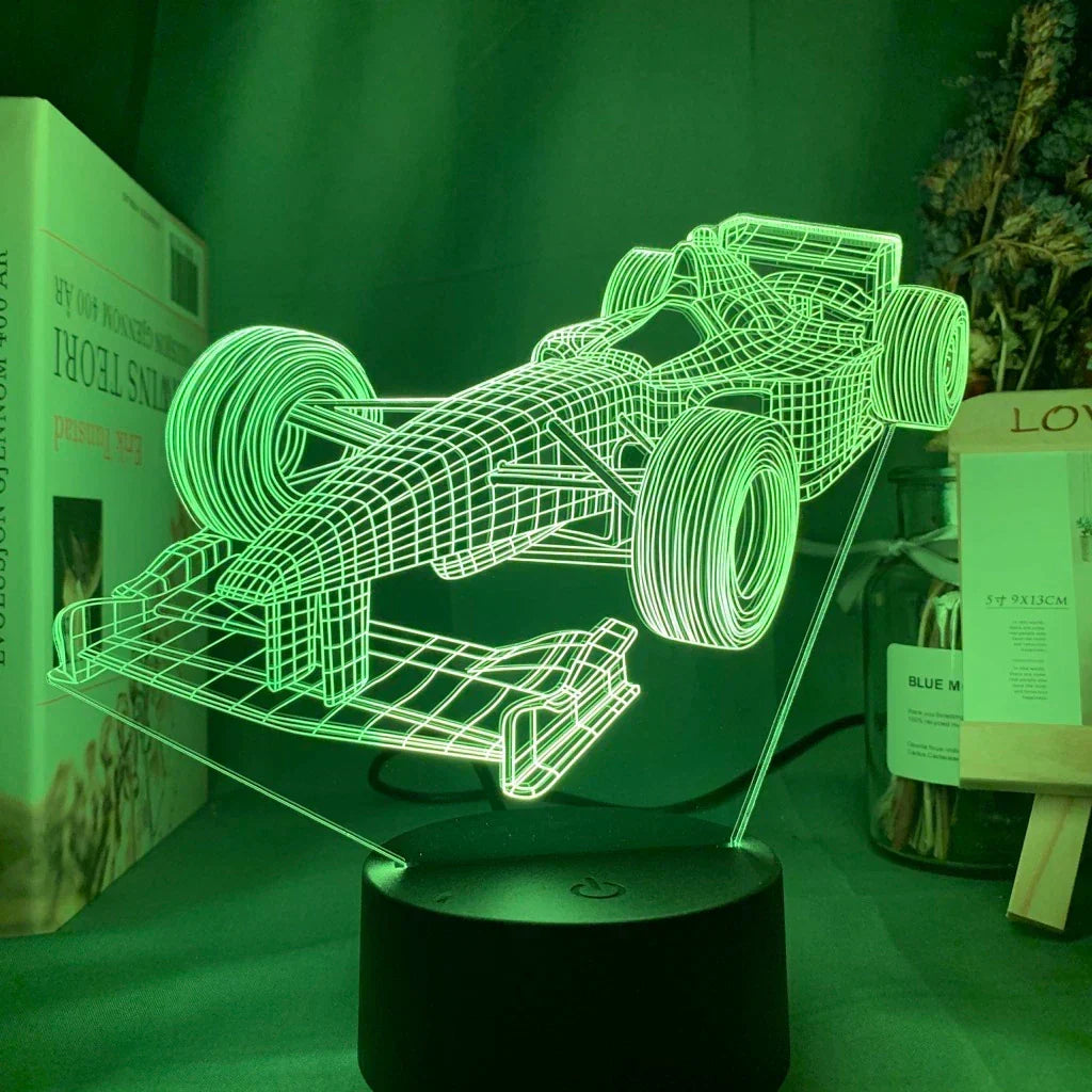 Lampa iluzji 3D Formula-1 z trybem kolorów