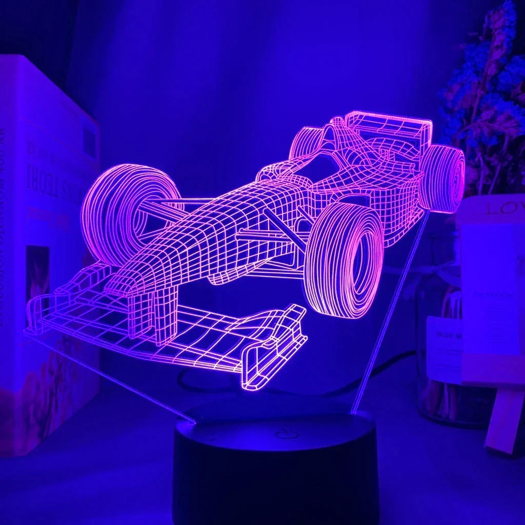 Lampa iluzji 3D Formula-1 z trybem kolorów