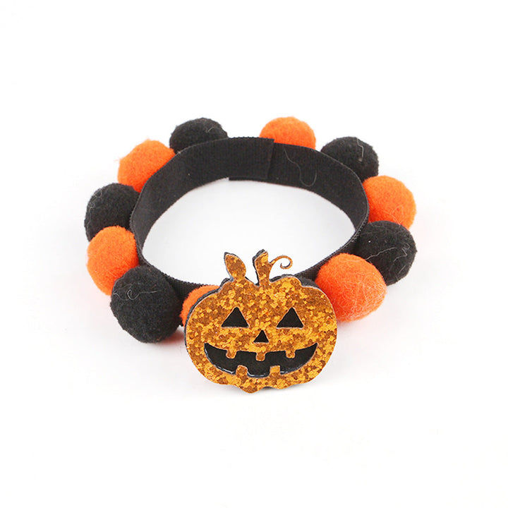 Obroża na Halloween dla zwierząt – Regulowana obroża dla psów i kotów z wzorami dyni i czaszki