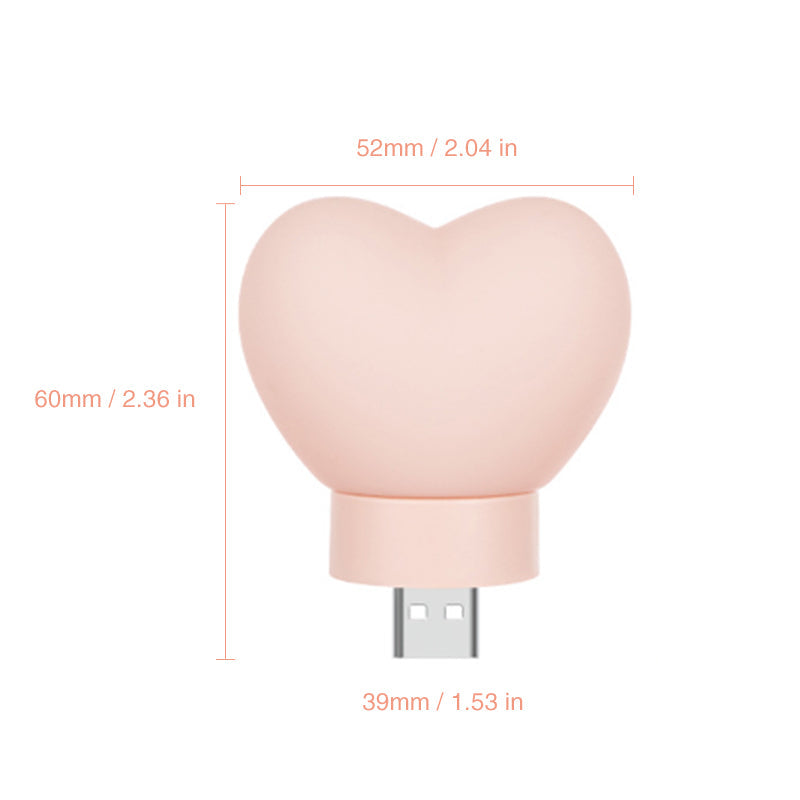 Urocza Nocna Lampa w Kształcie Serca