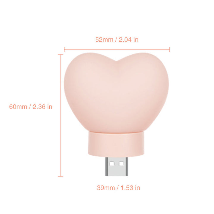 Urocza Nocna Lampa w Kształcie Serca
