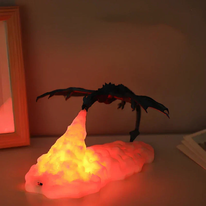 LED Lampa Nocna z Efektem Płomienia Smoka